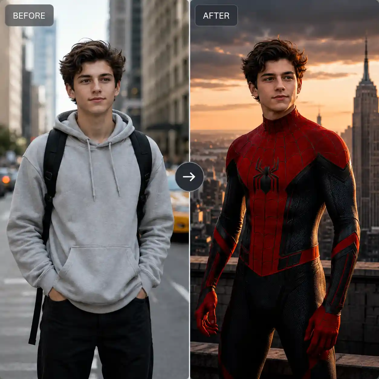 Image to Spiderman animation