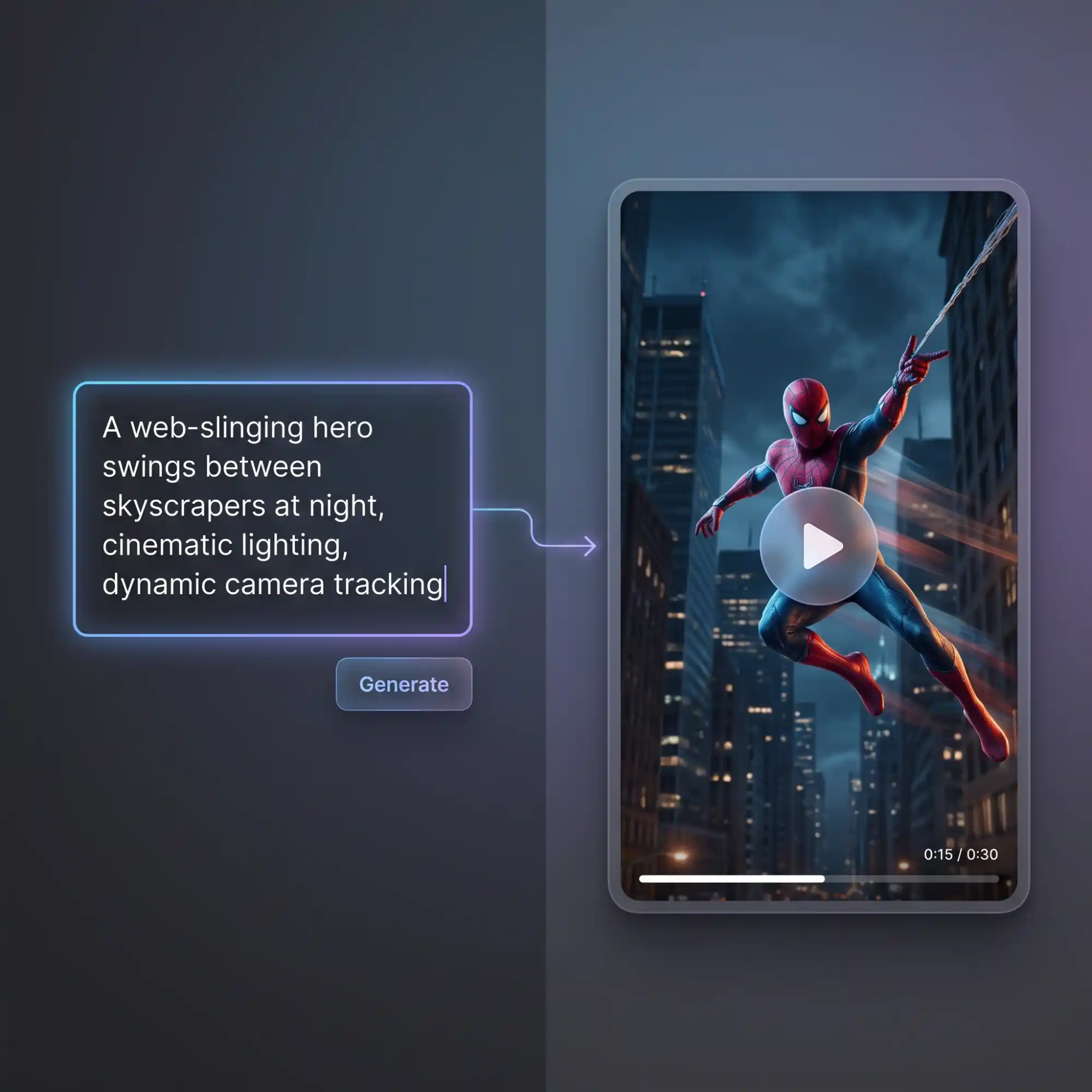Text to Spiderman video