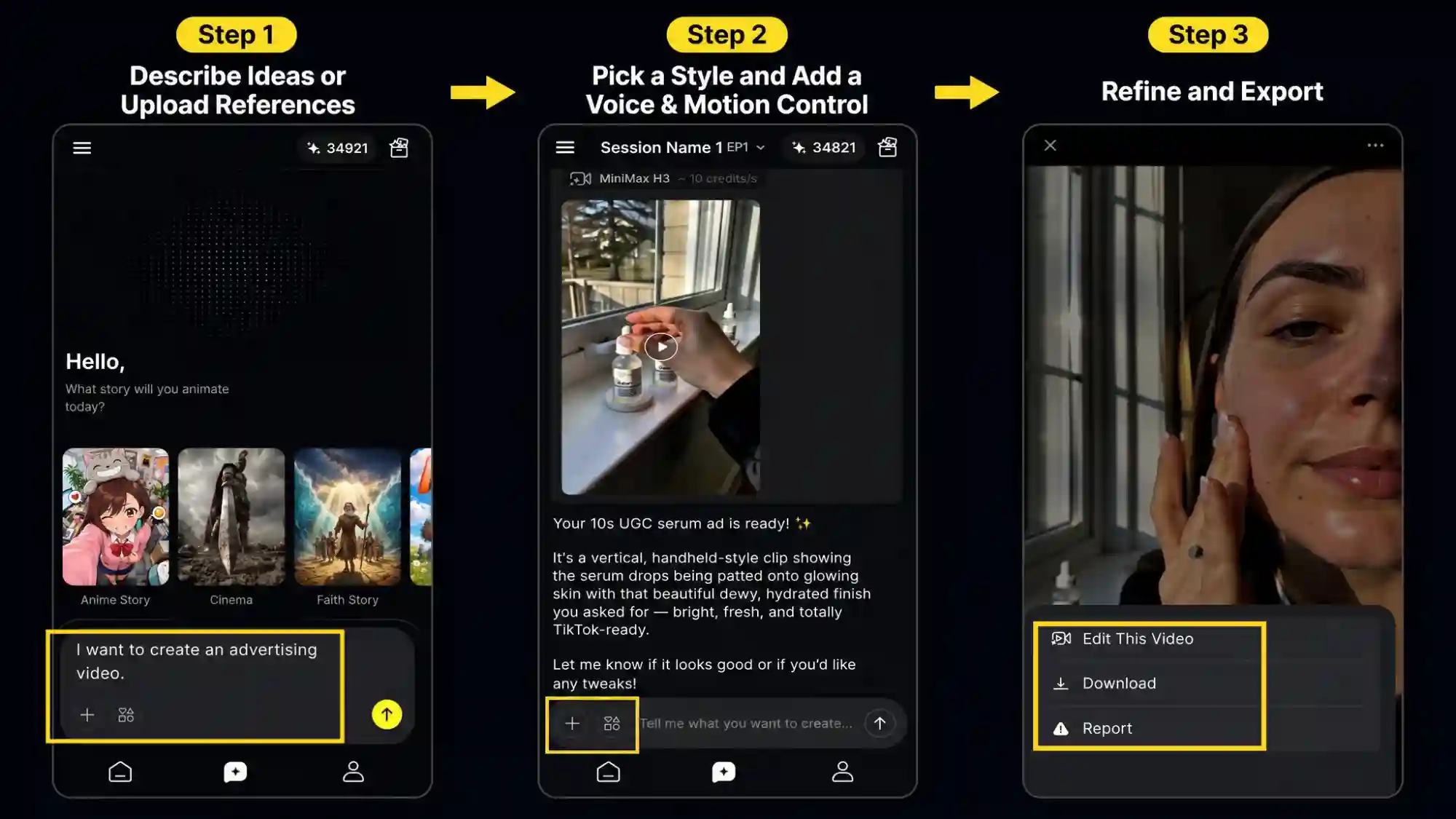 AI Video Steps