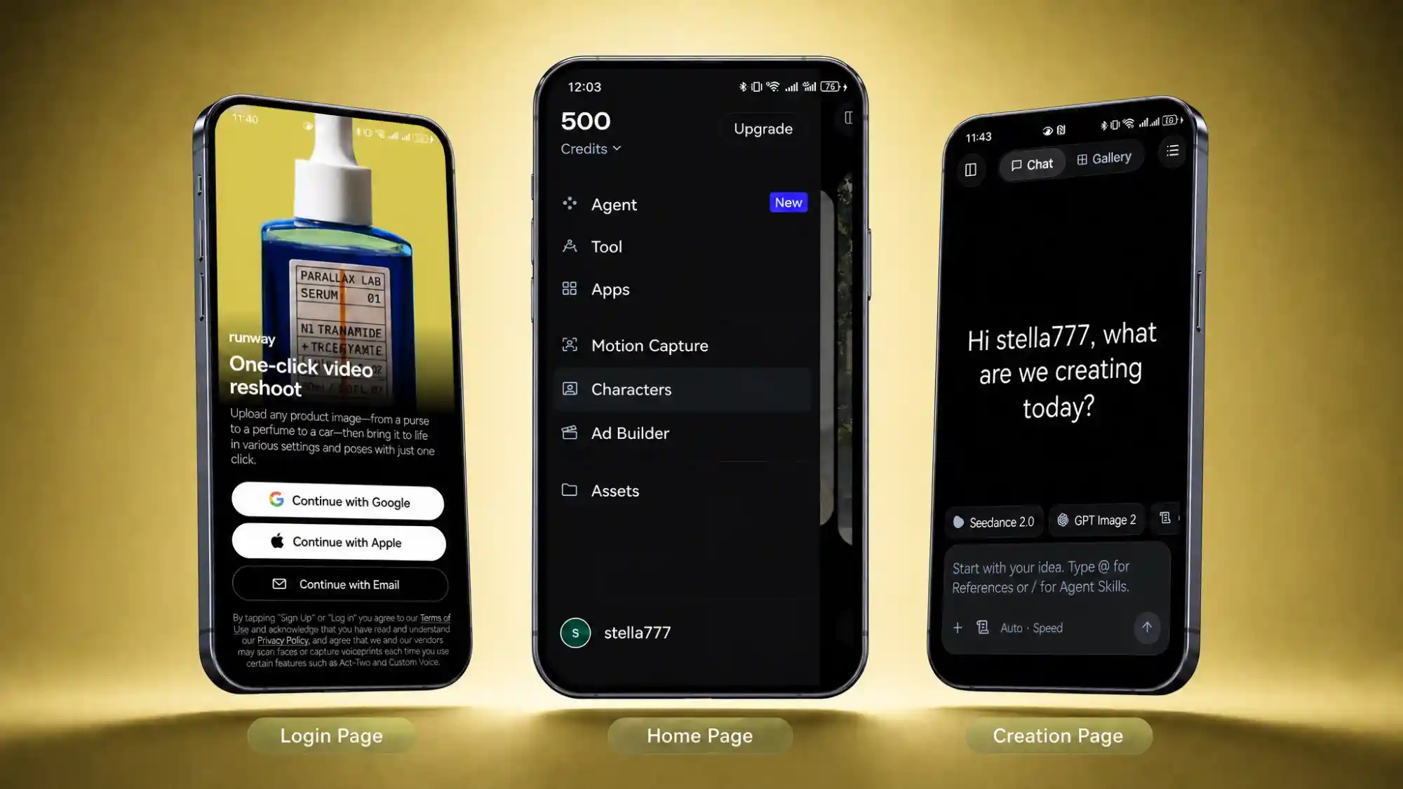 Runway Mobile Homescreen