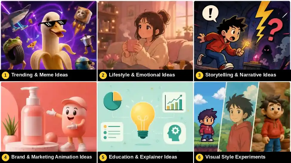 Animation Ideas Grid Labeled