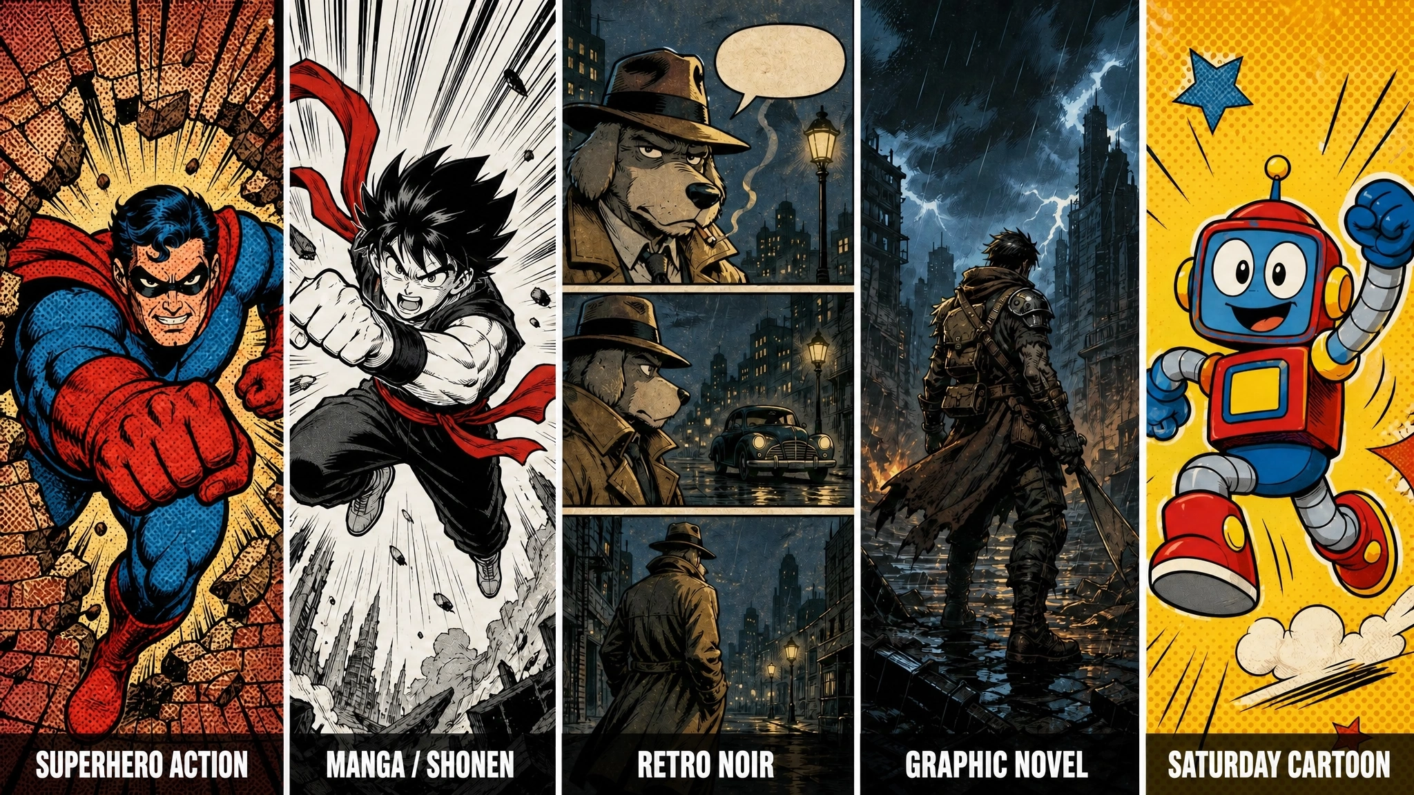 Comic Animation Style Examples