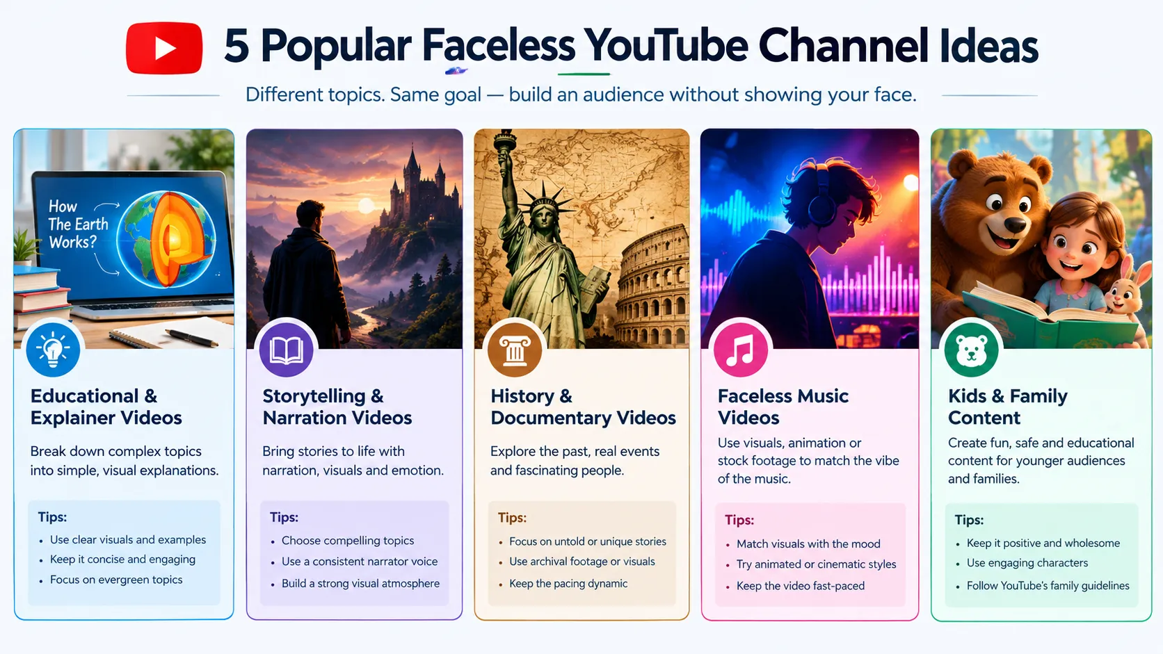 Faceless YouTube Channel Ideas
