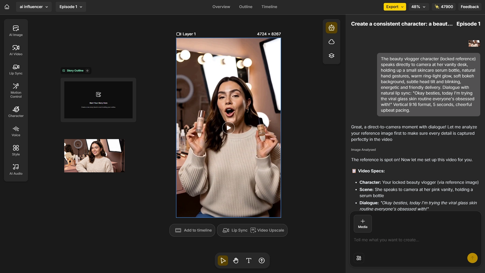Set the Voice with Lip Sync