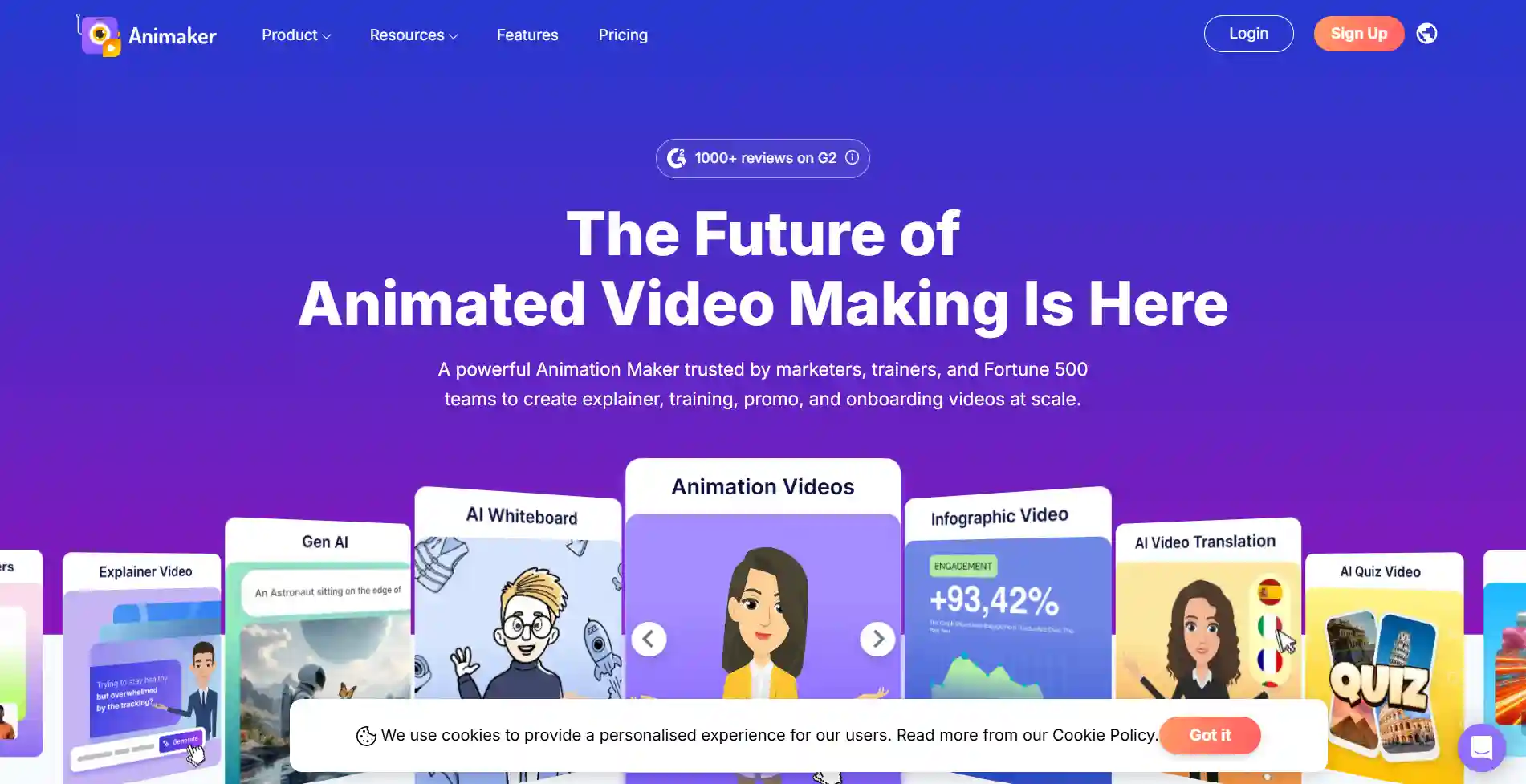 Animaker Homepage