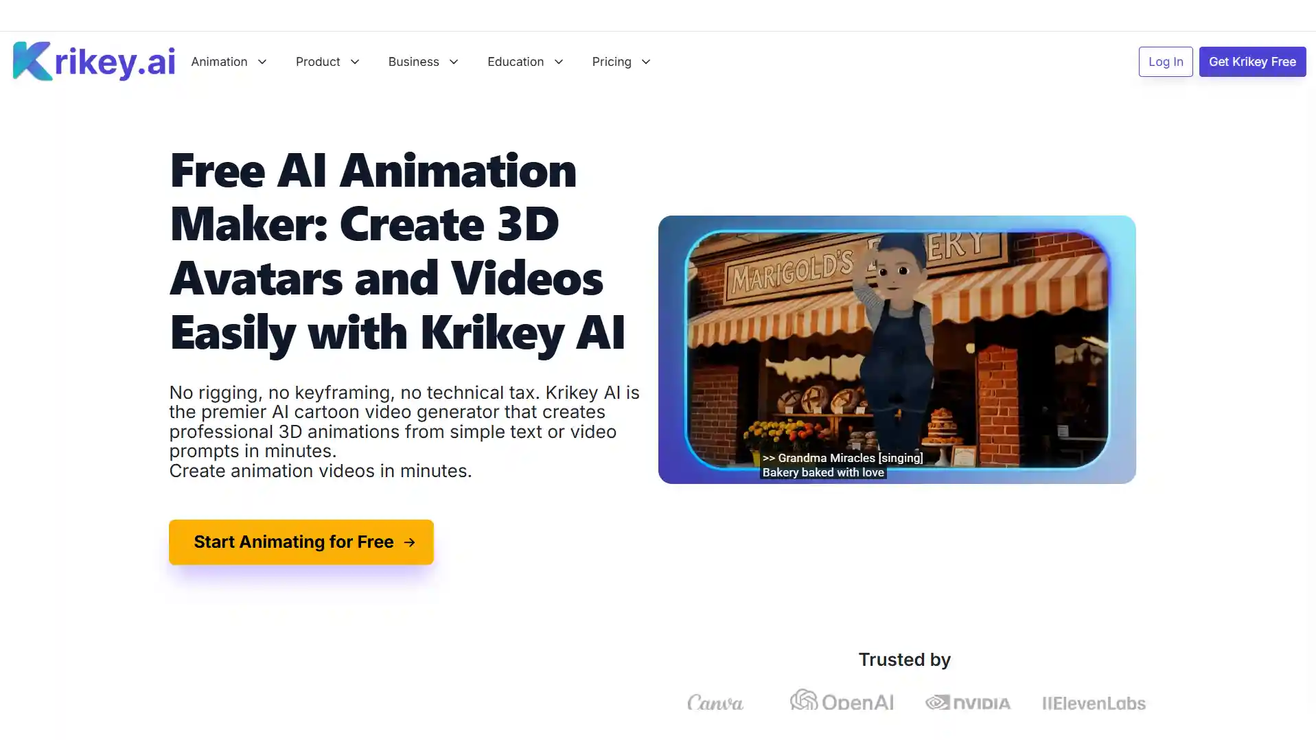 Krikey AI Homepage