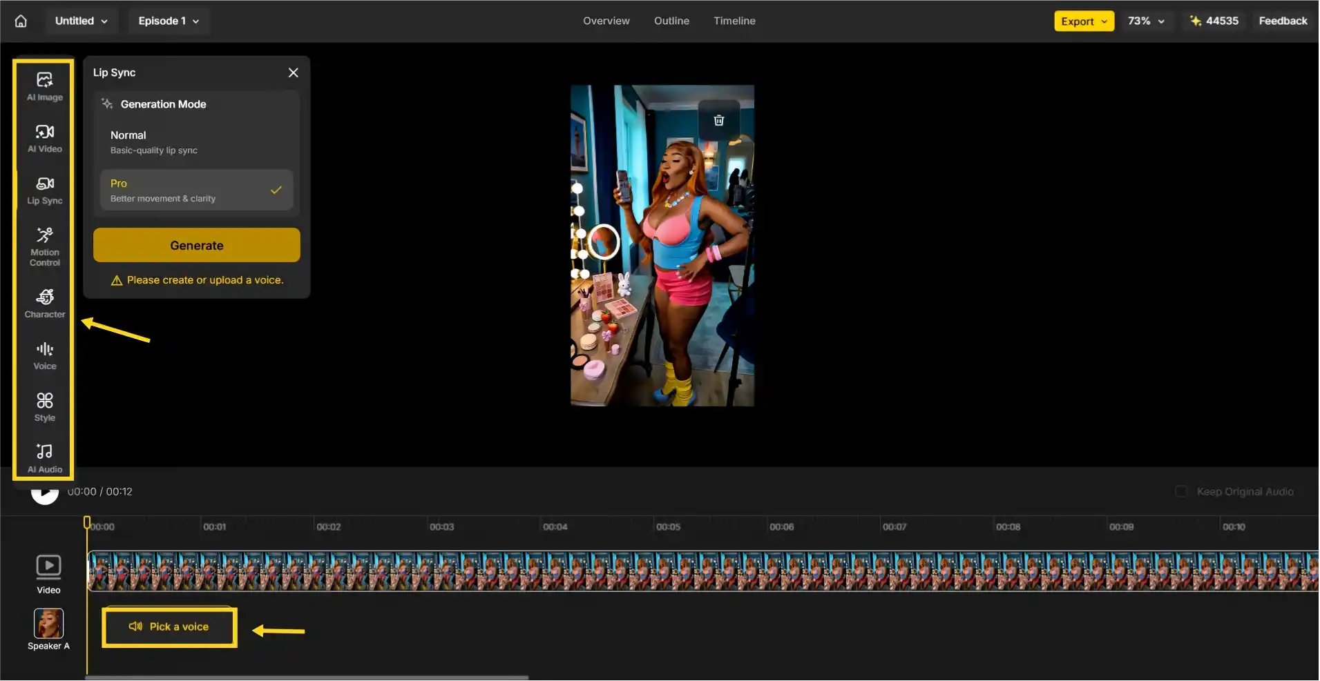 Step 2 Customize Style, Voice and Character