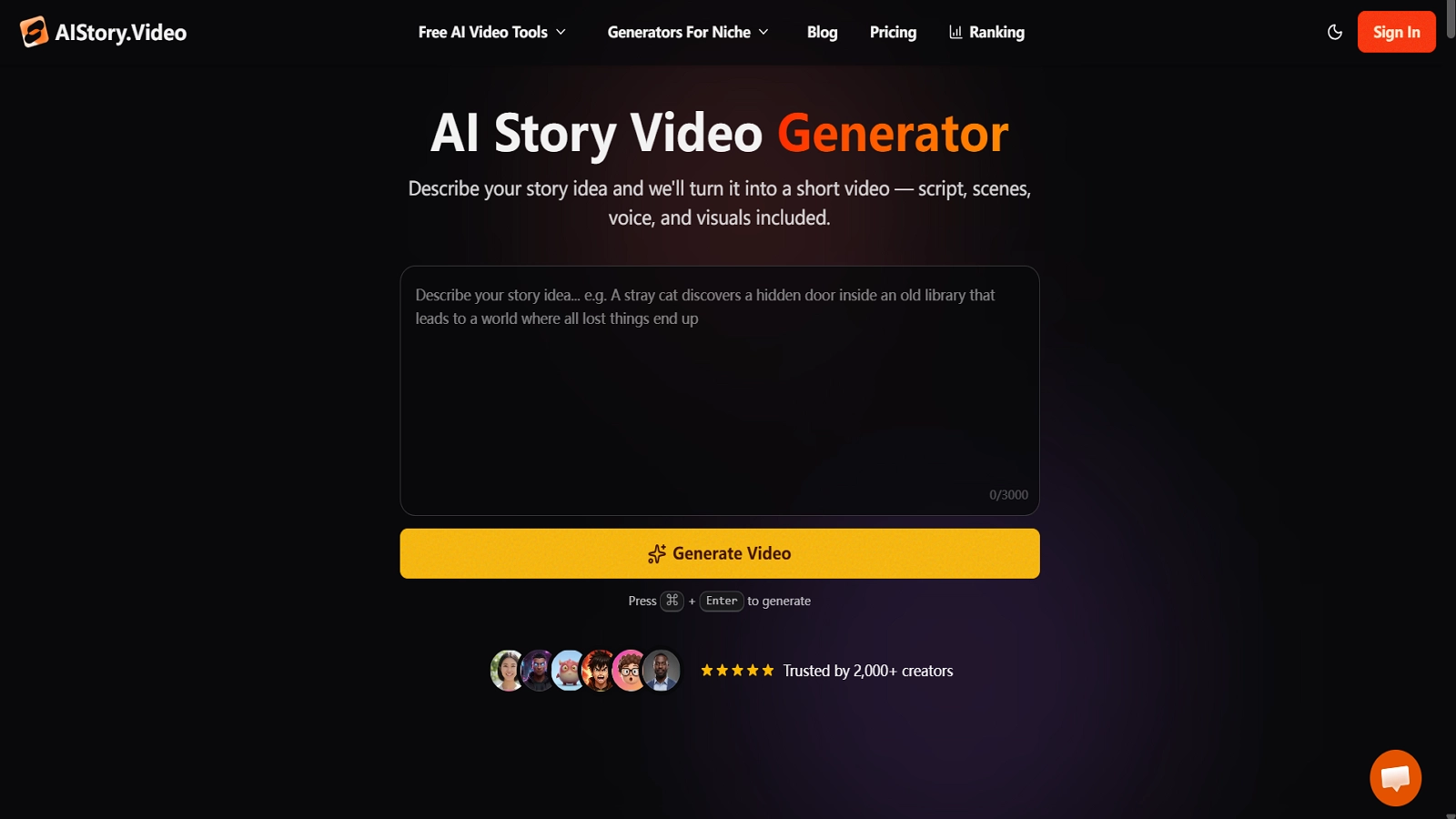 AIStory.video Homepage