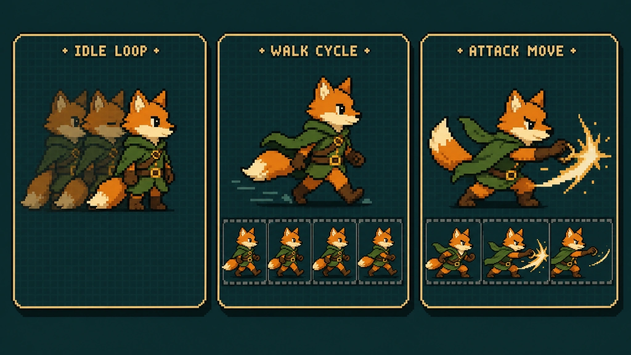 Common pixel art animation types