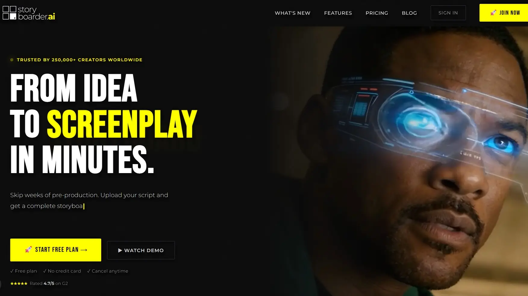 Storyboard AI Homepage