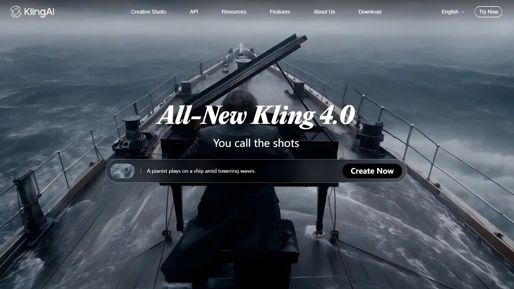 Kling AI 4.0 Homepage