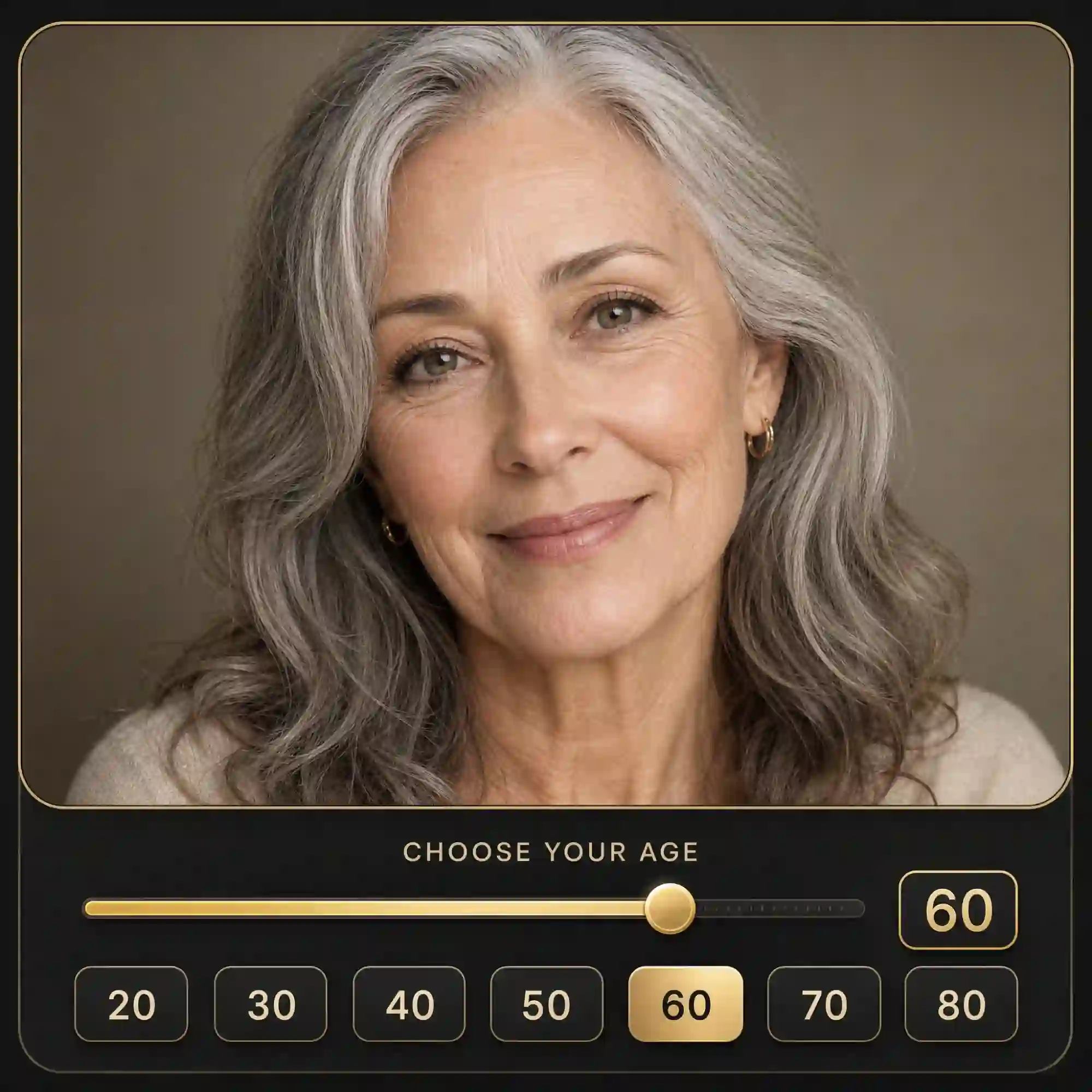 AI age progression to any age you choose