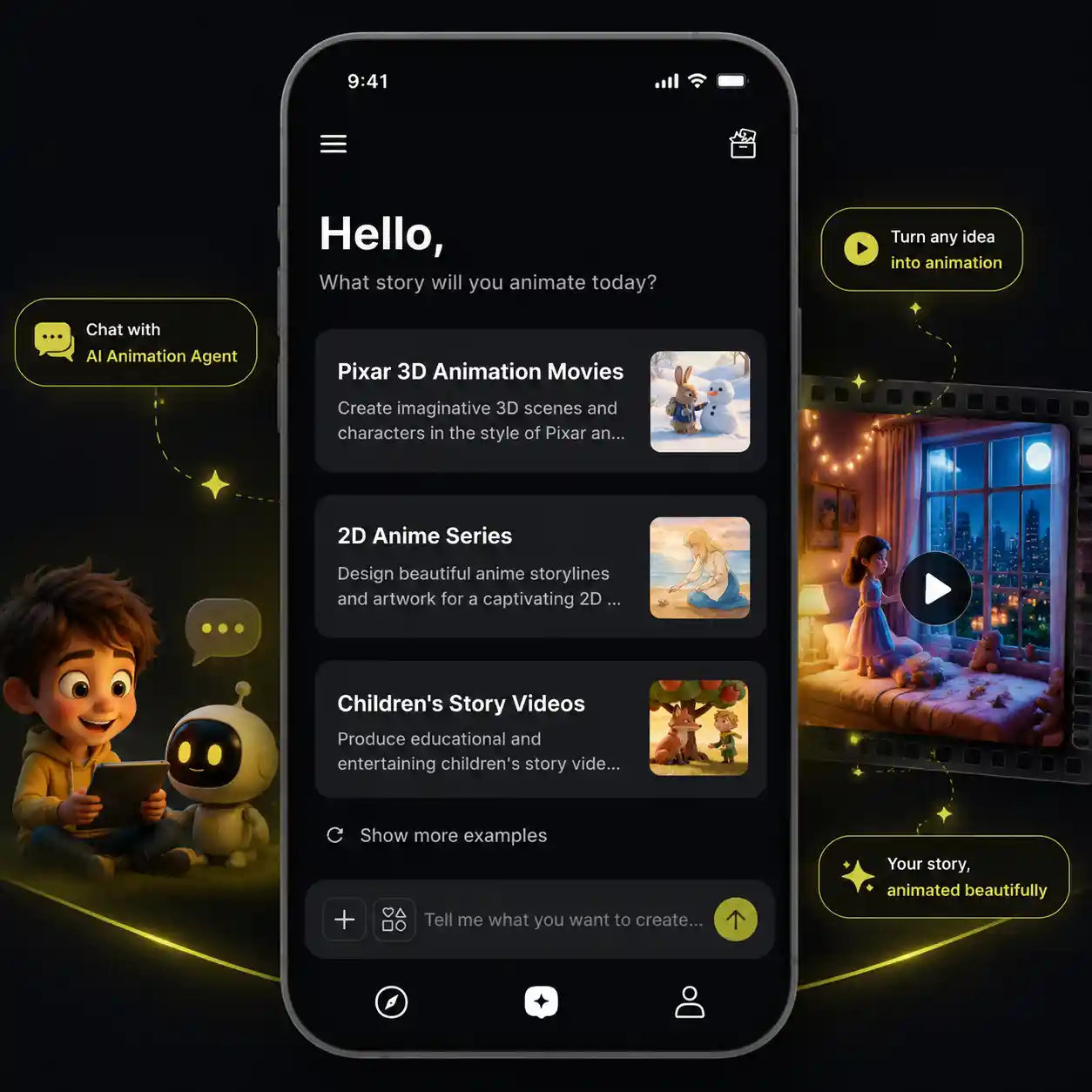 Anijam mobile app AI animation agent