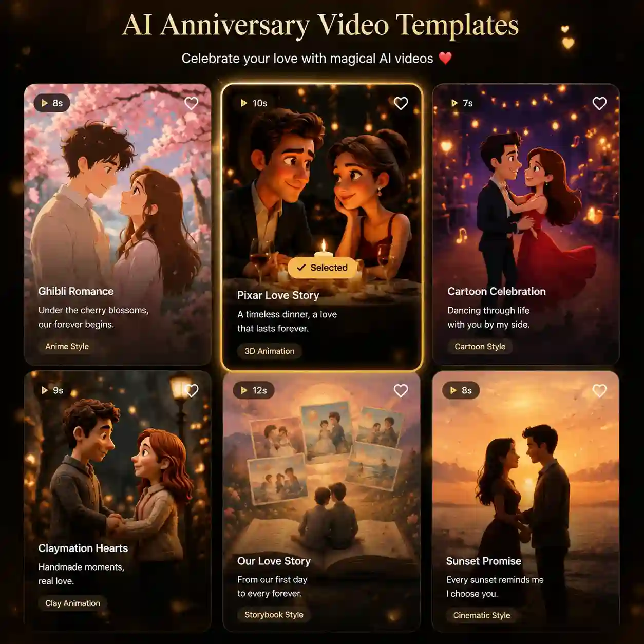 AI Anniversary Video Templates