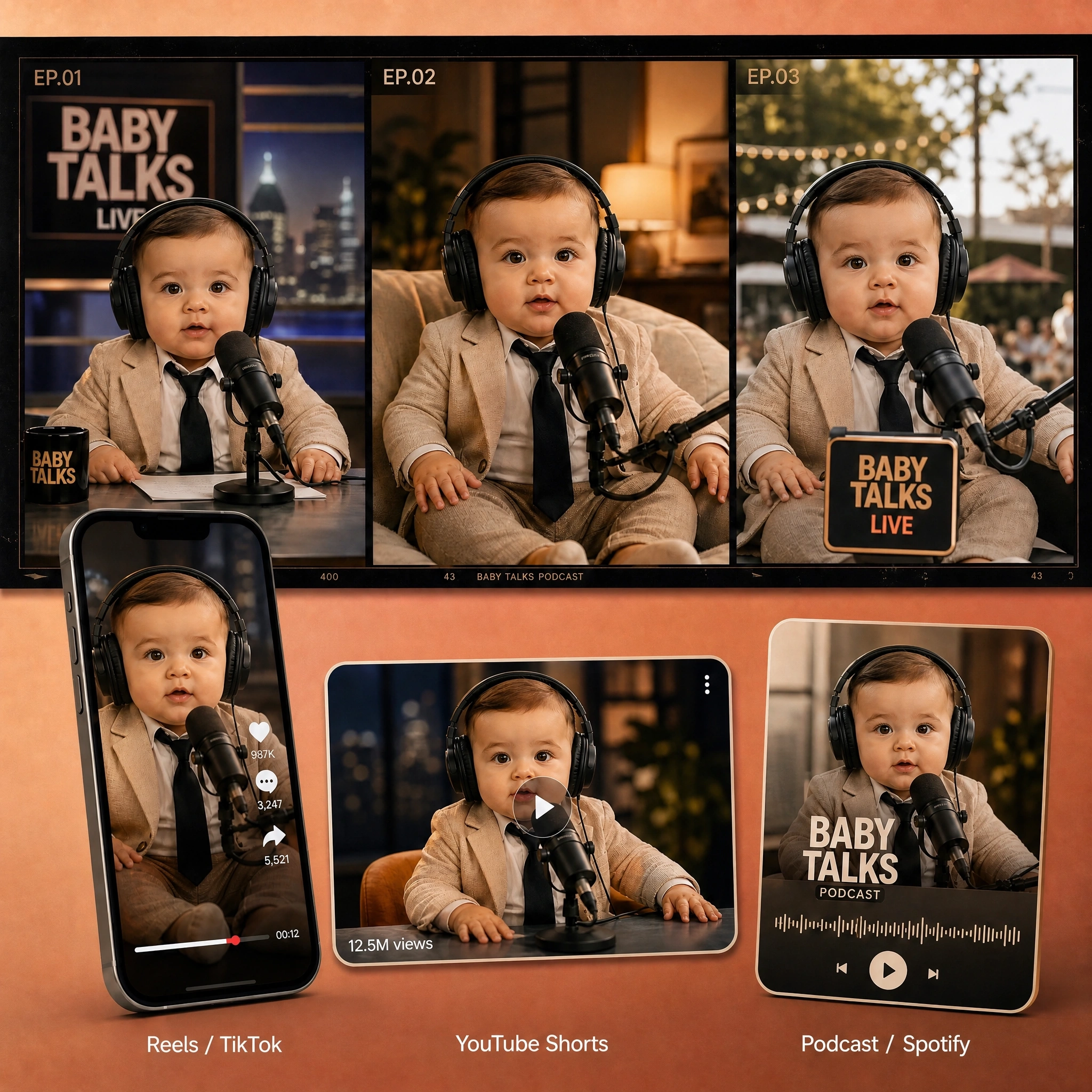 Share your AI baby podcast on every platform