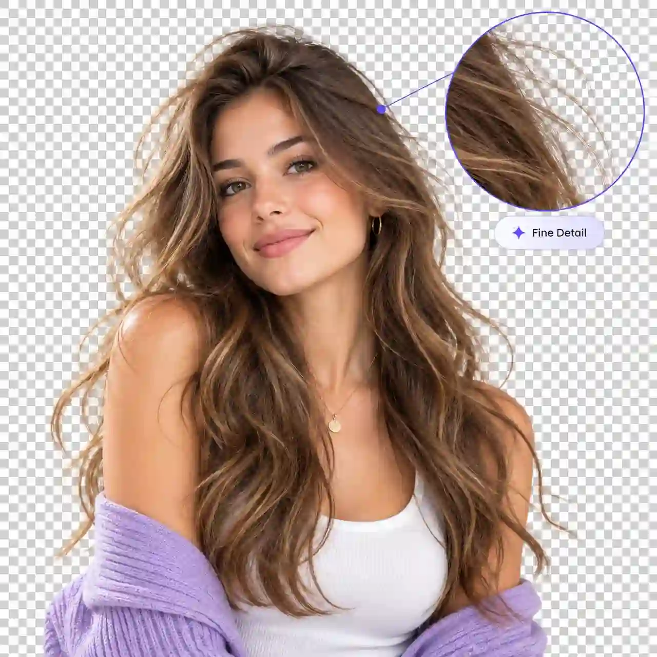 Clean edges around hair and fine details