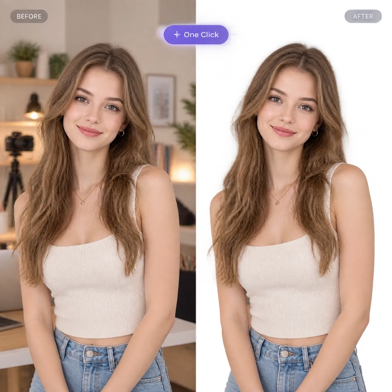 One click background removal