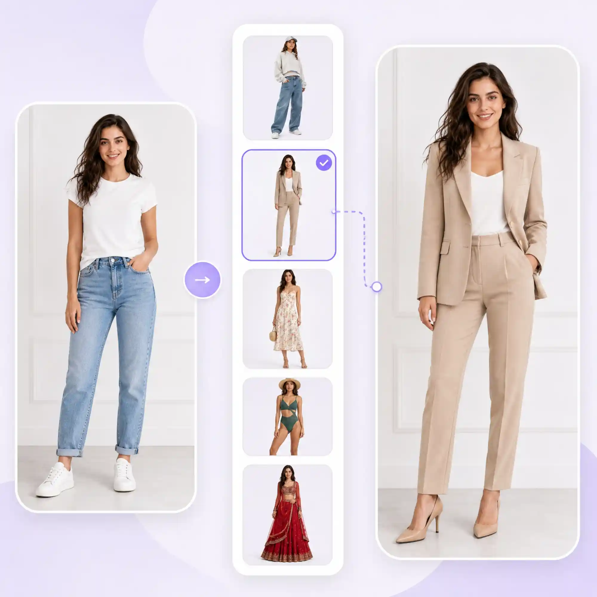 Try AI clothes changer with trending templates