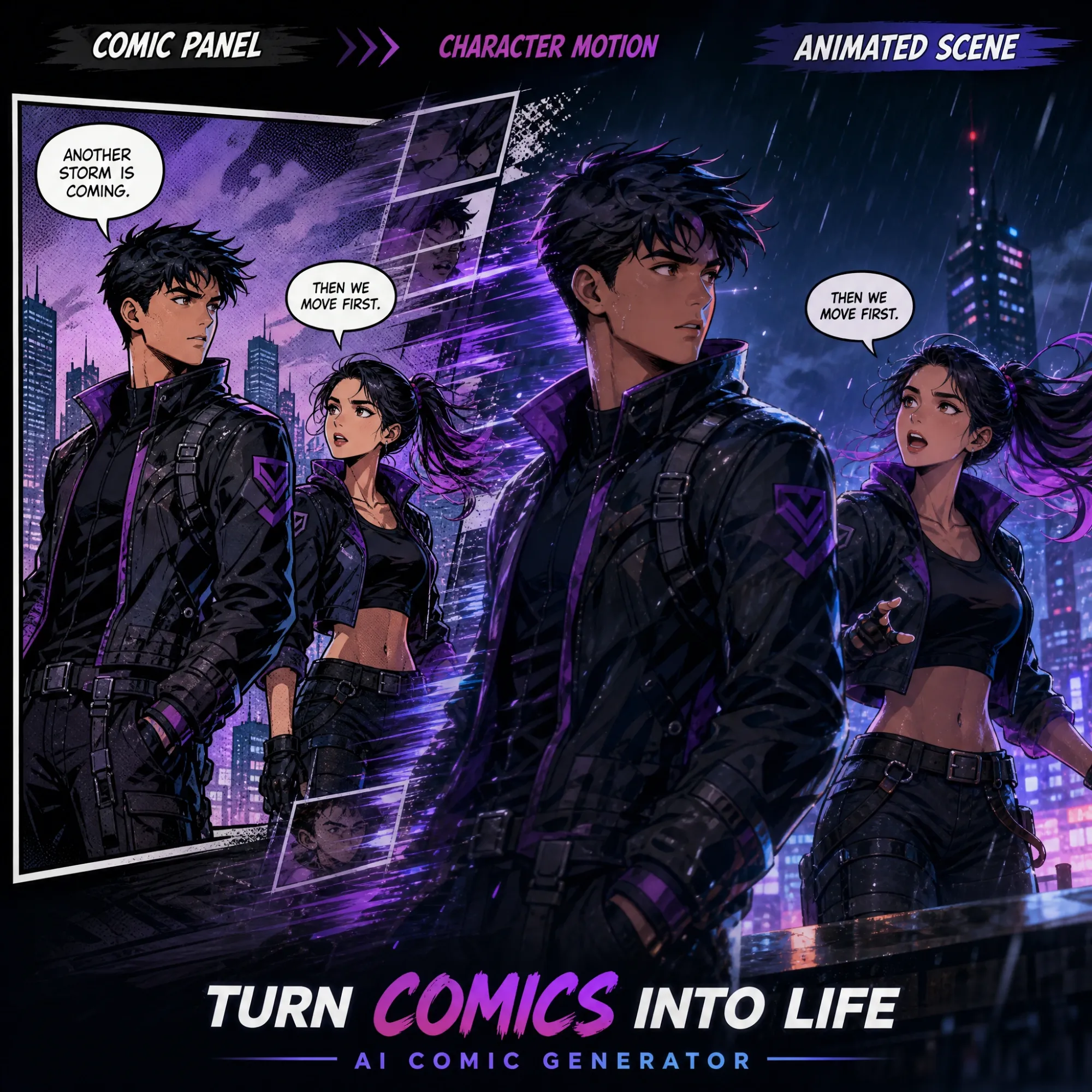 From comic panel to animated video