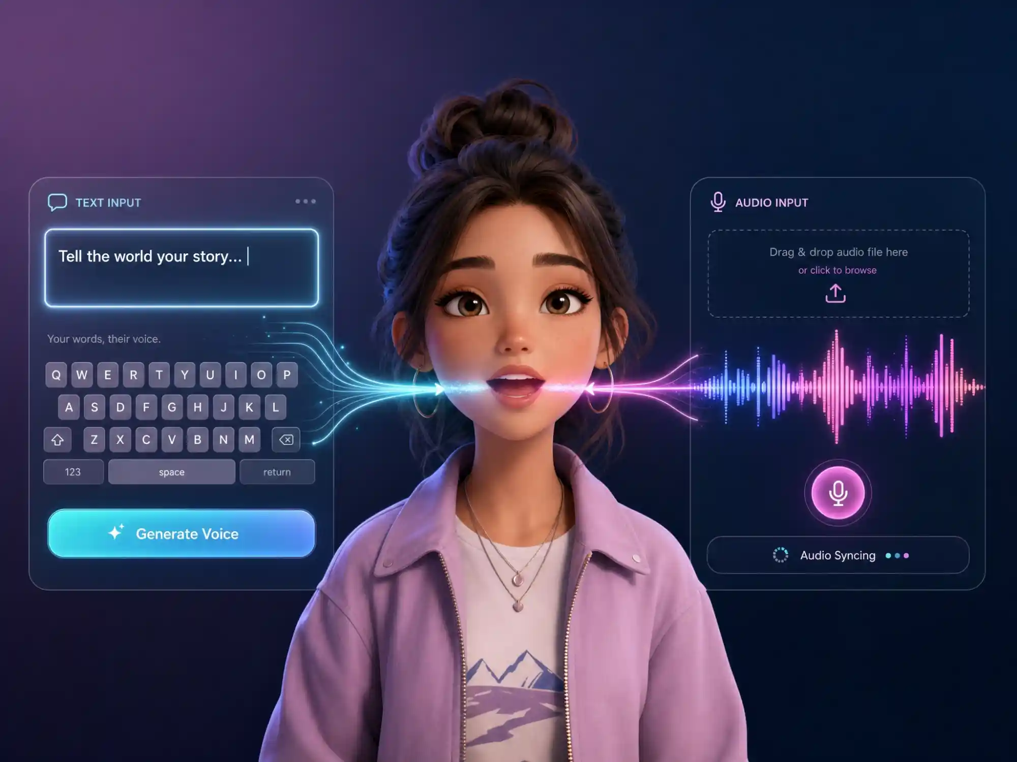 AI face animation from text and audio