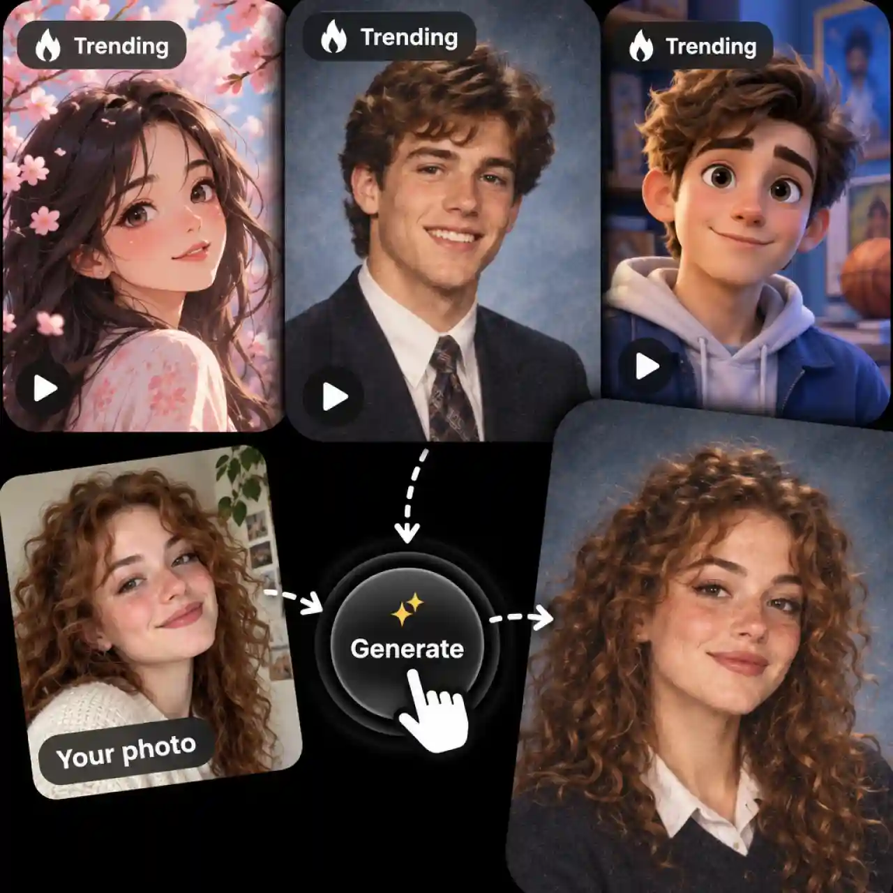 Trending AI filter templates