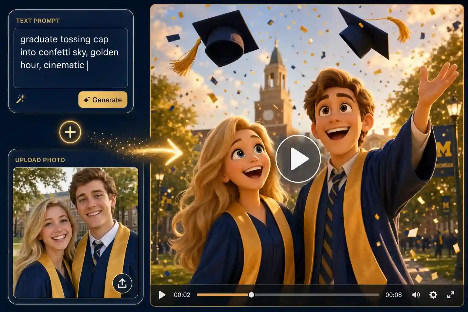 Graduation photo to animation