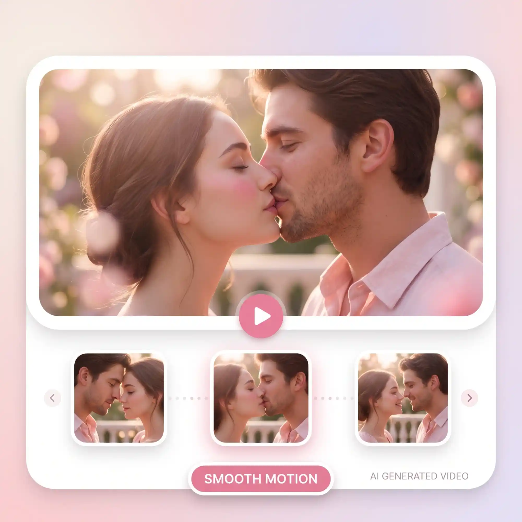 Natural kiss video with smooth motion