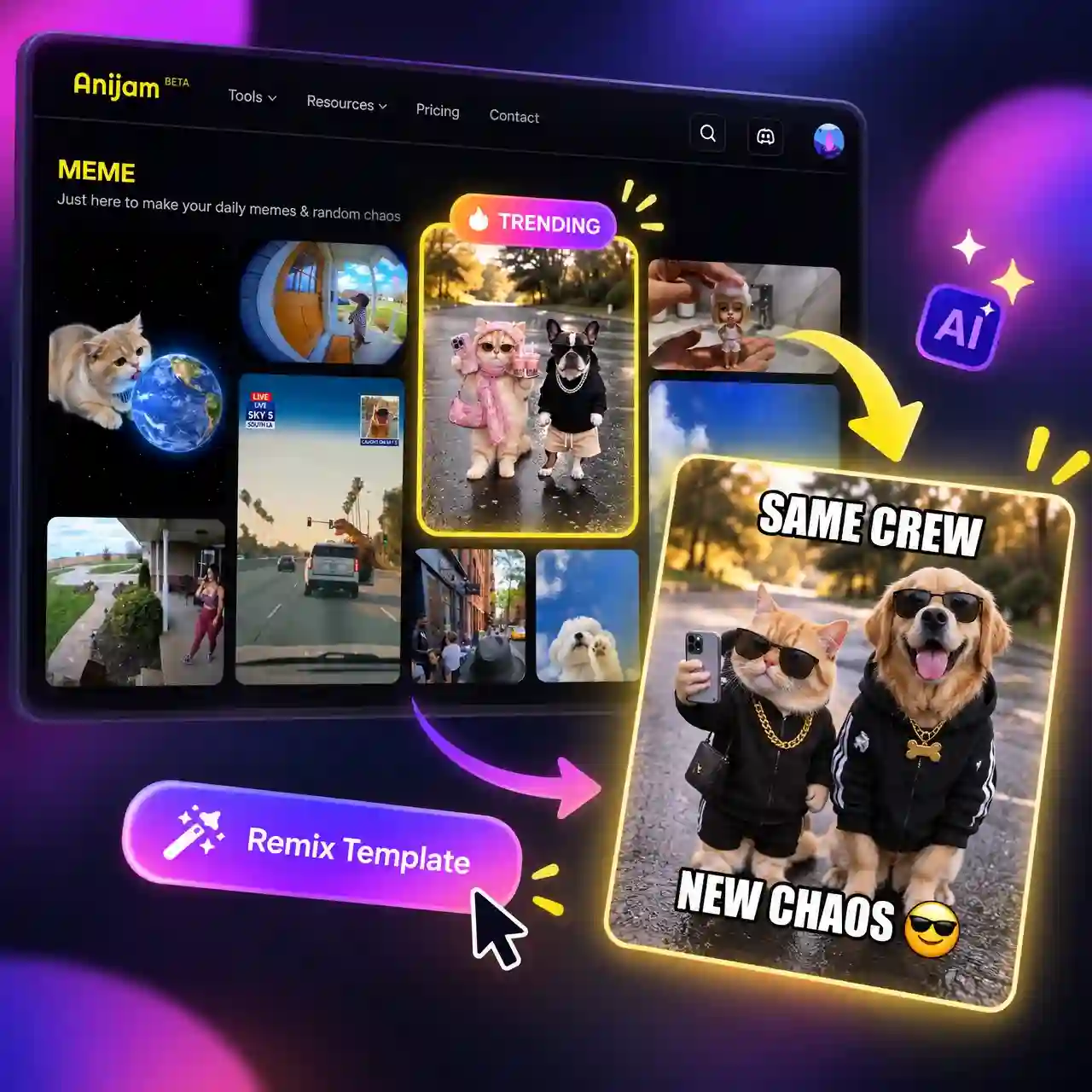 Remix Trending AI Meme Templates