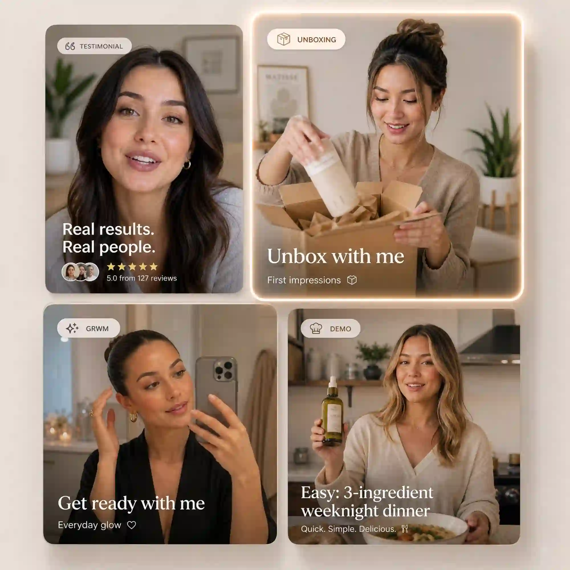 UGC video templates library