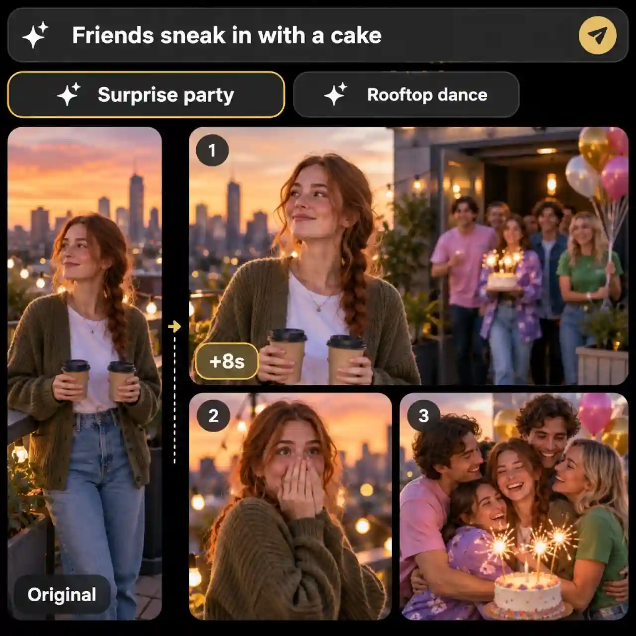 Prompt controlled video extension