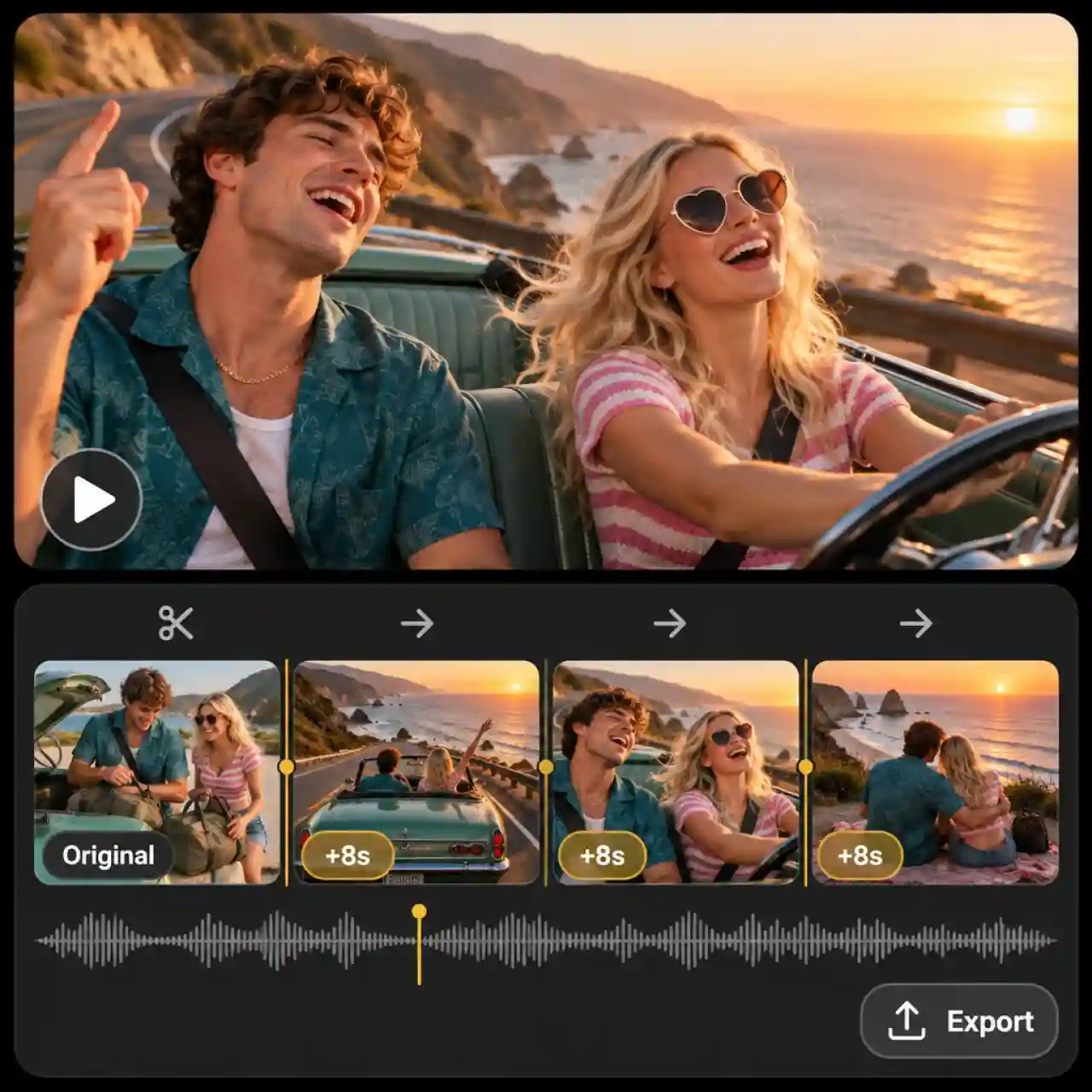 Join extended clips on a timeline