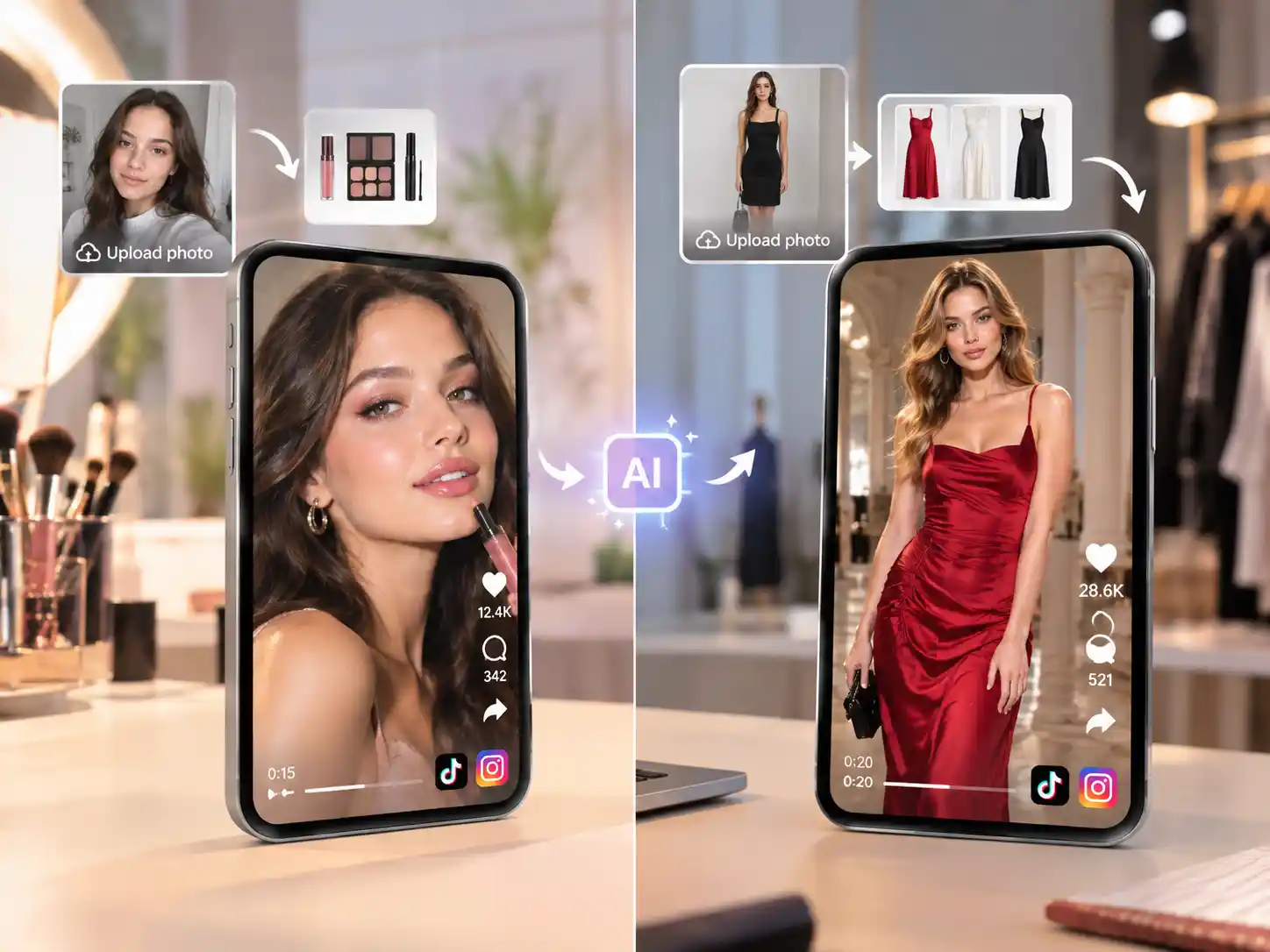 Create Outfit & Beauty Look Reveals for Instagram & TikTok