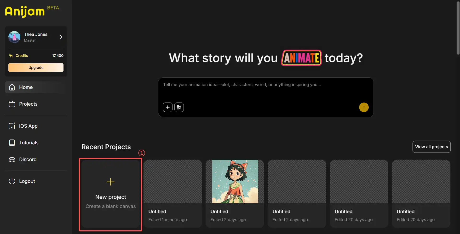 Open Anijam Animation Canva