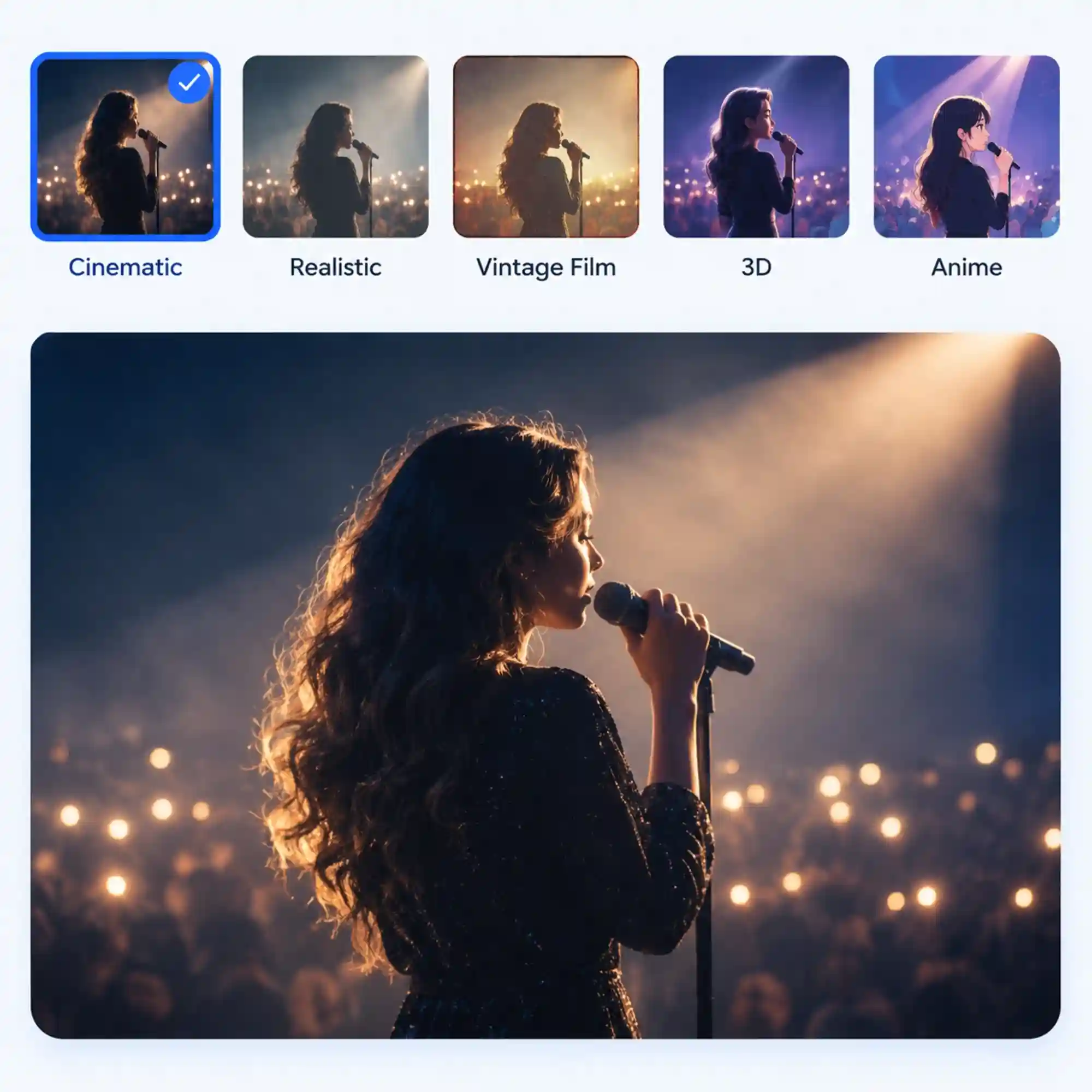 Style library for audio to video generation