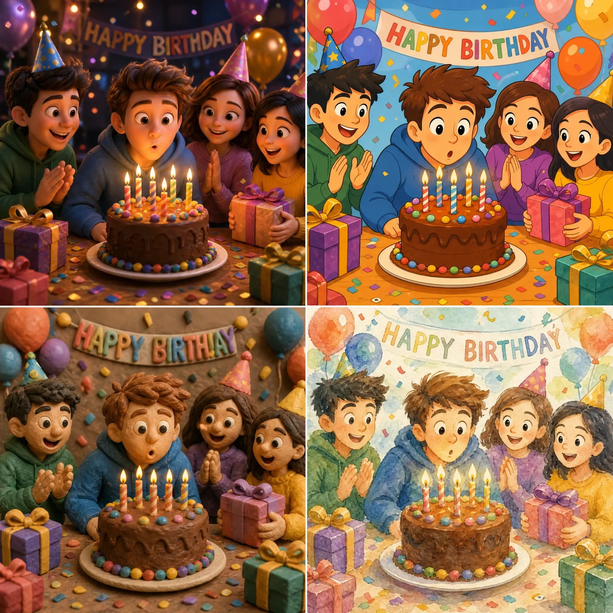 Multiple Birthday Animation Styles