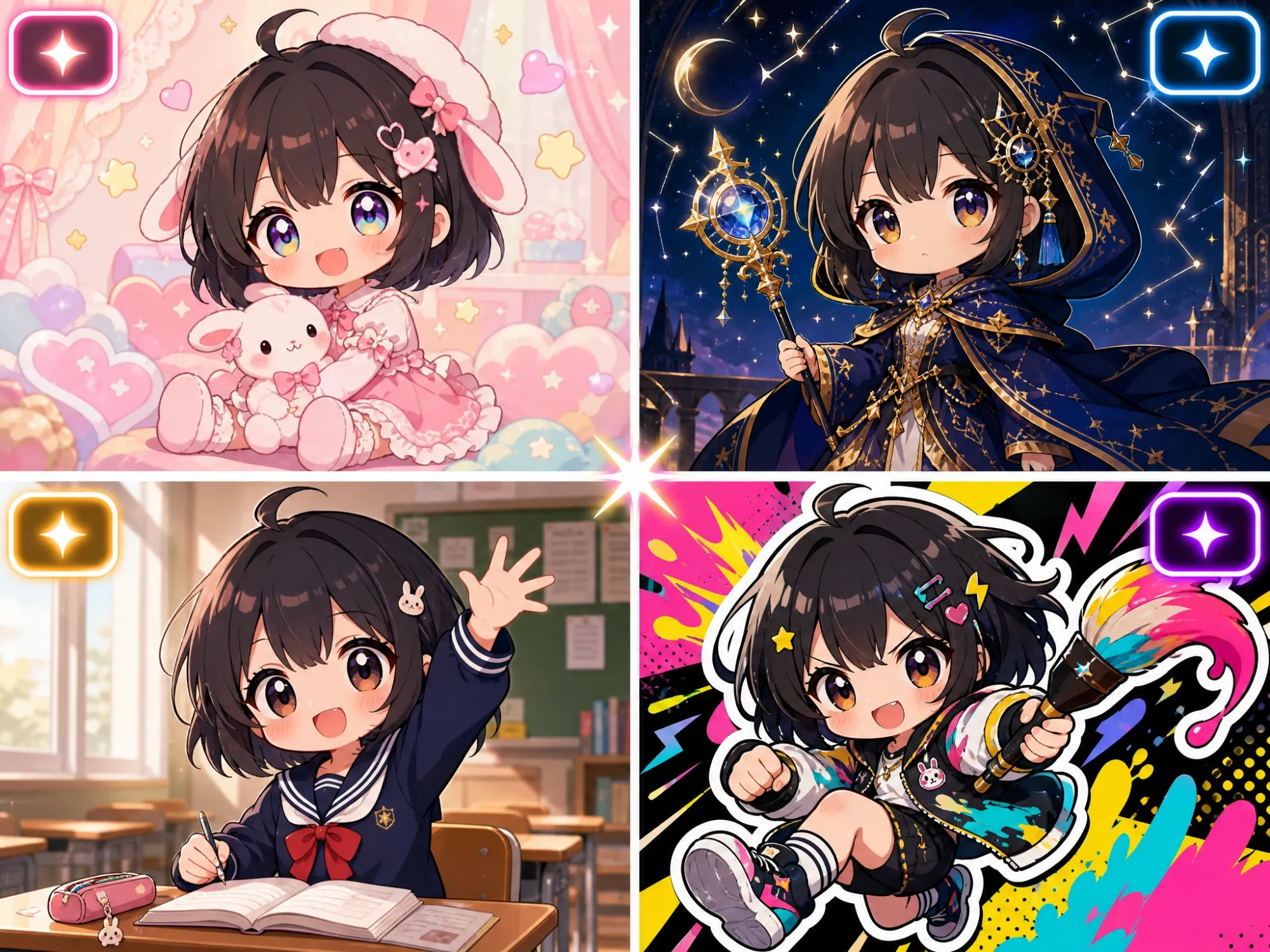 Chibi anime style library