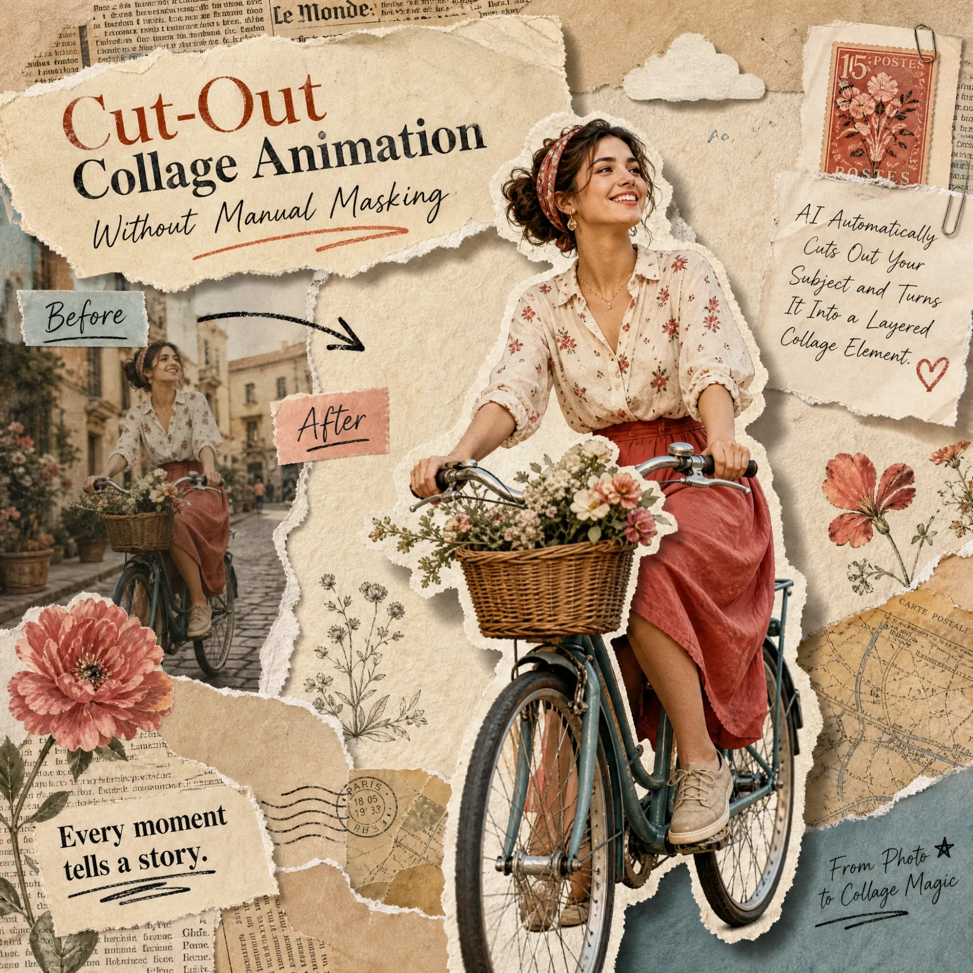 Cut-out collage animation