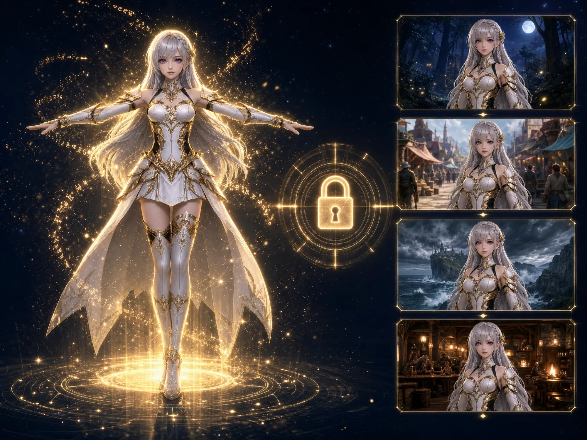 Consistent character design and locking
