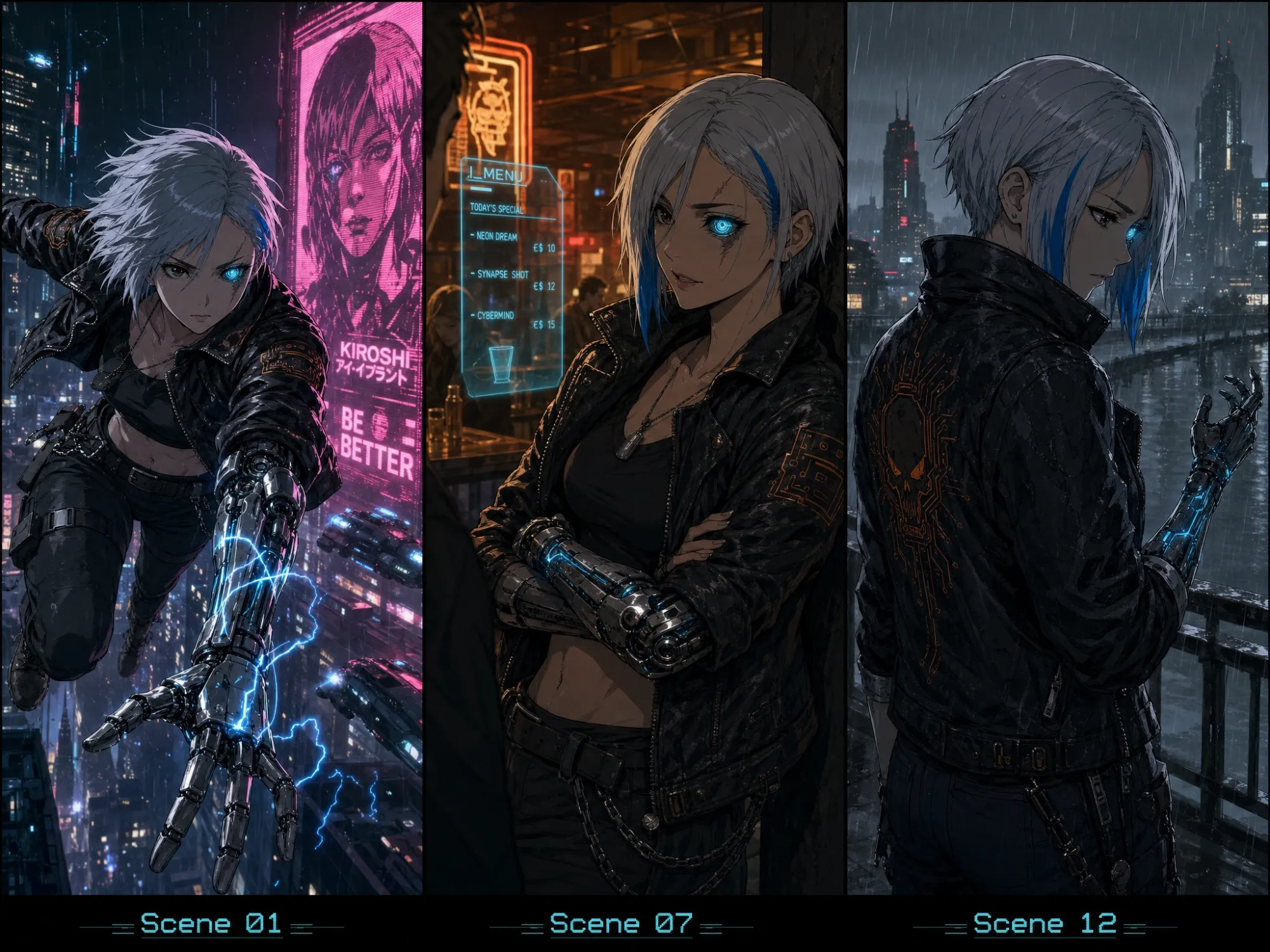 Cyberpunk Anime Character Consistency