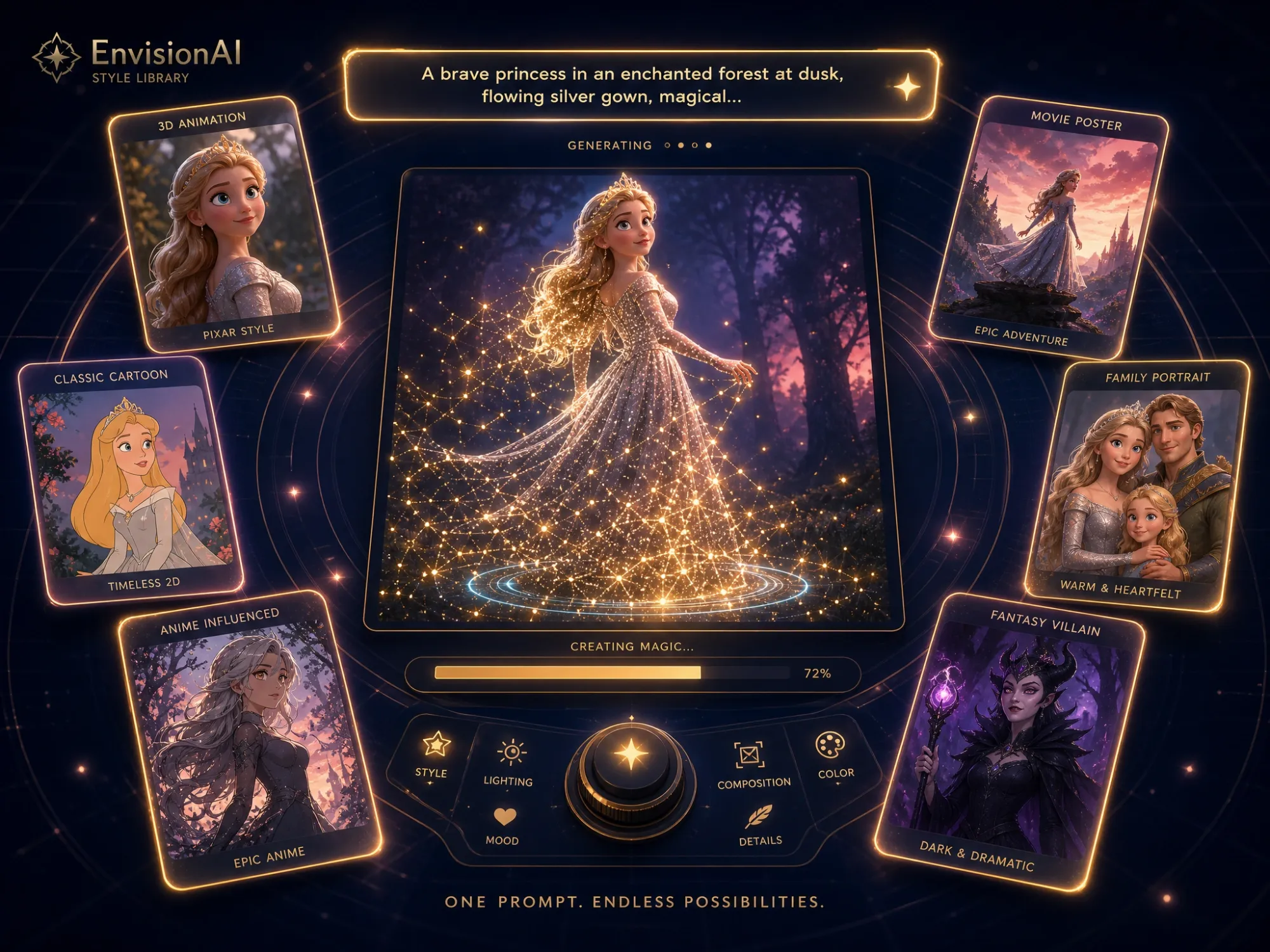 Disney AI generator prompt style library