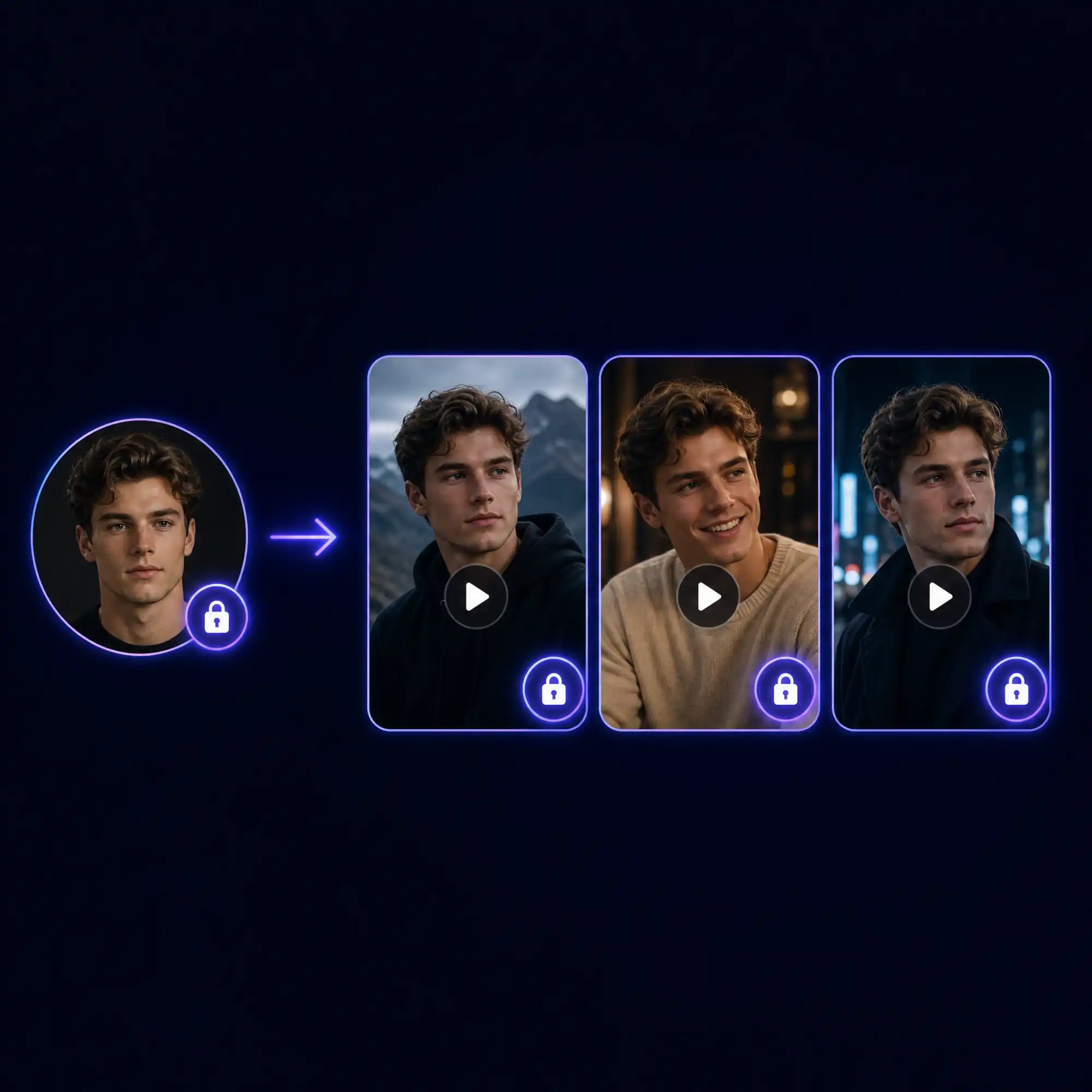 Consistent characters across every generated frame