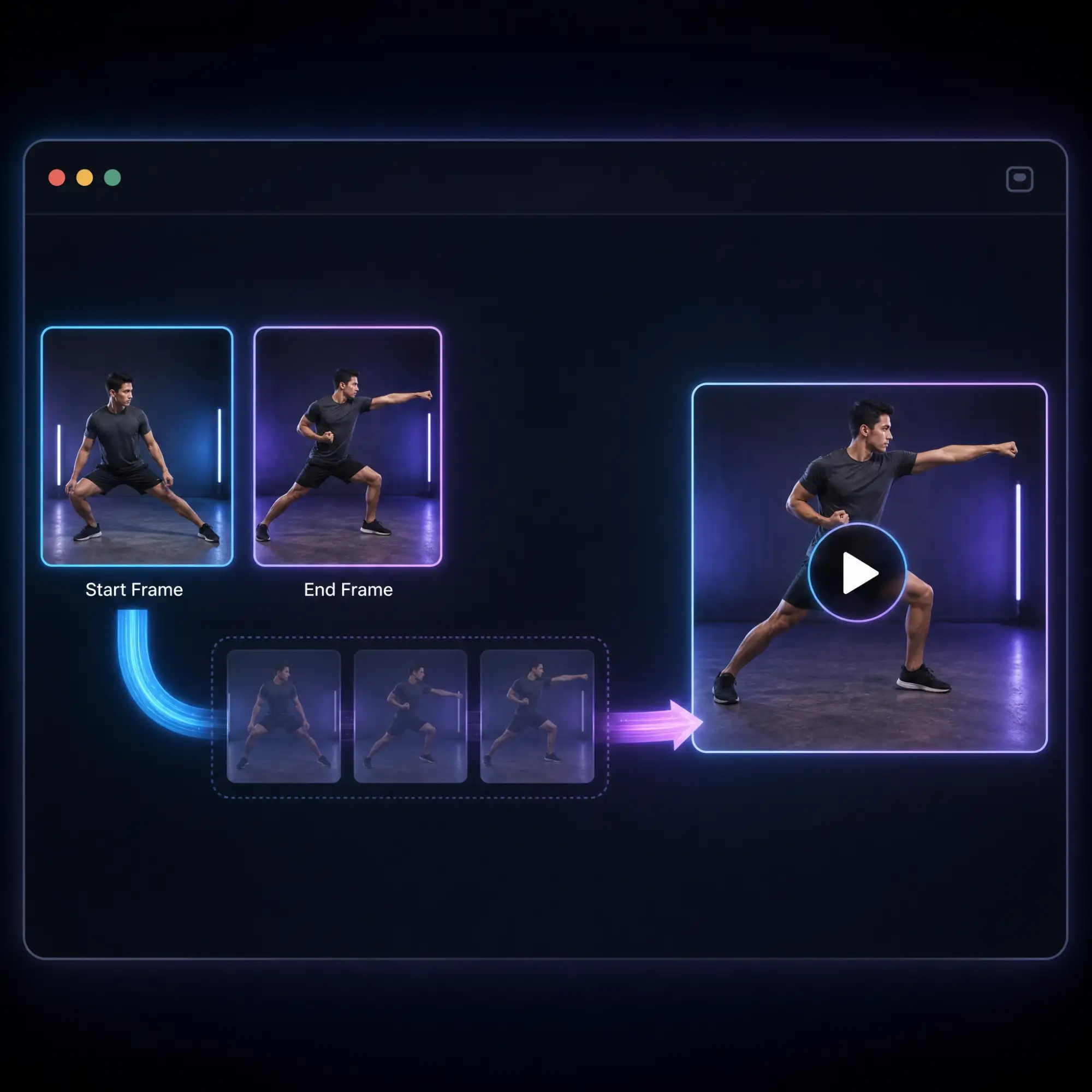 Start and end frame control for image to video AI