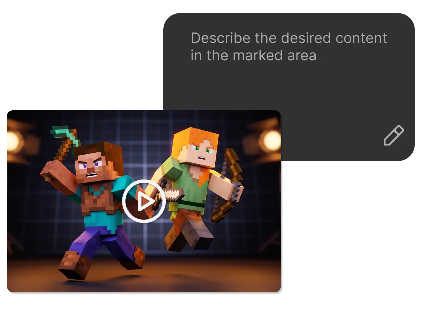 Minecraft text to animation AI