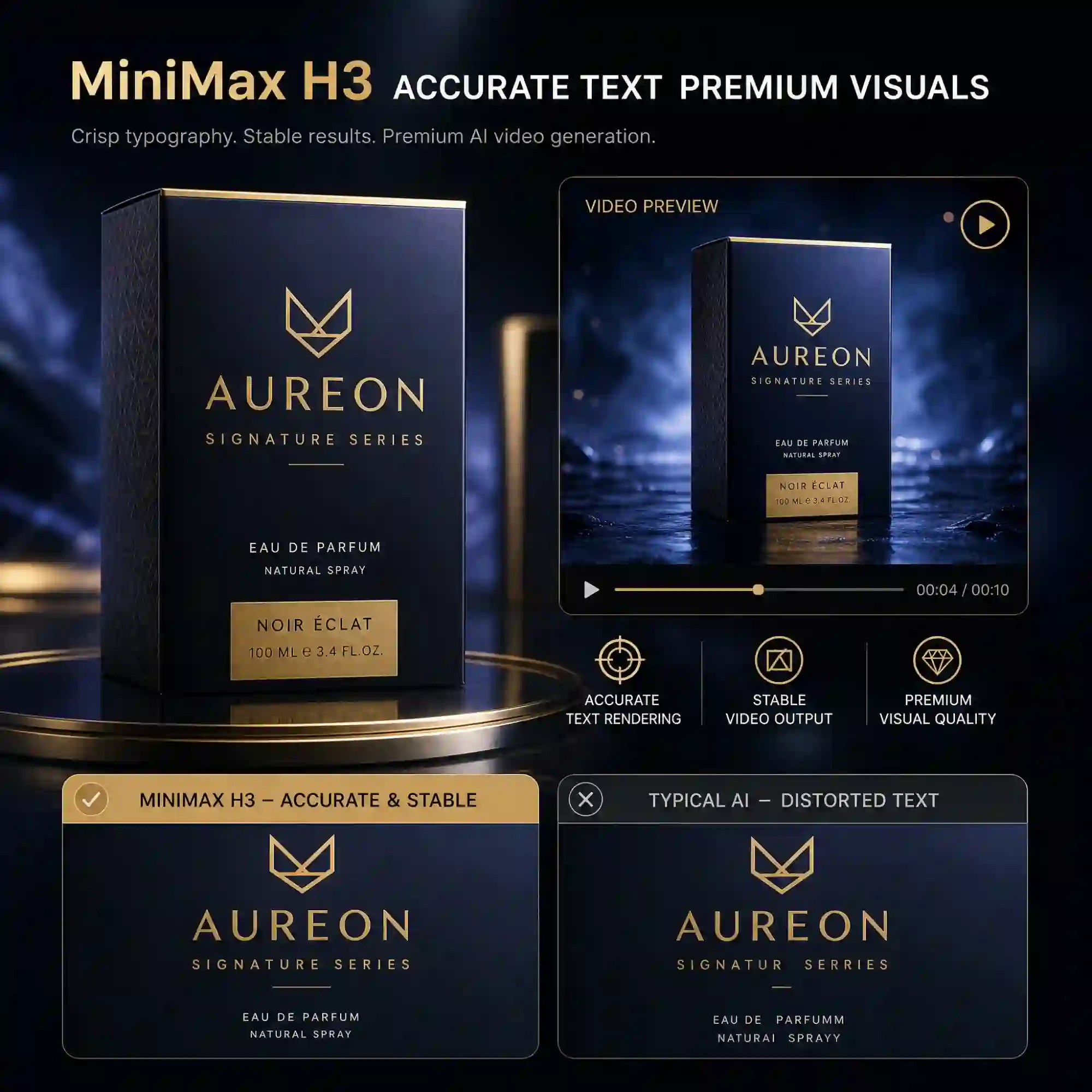 Clean text and logo rendering with MiniMax H3