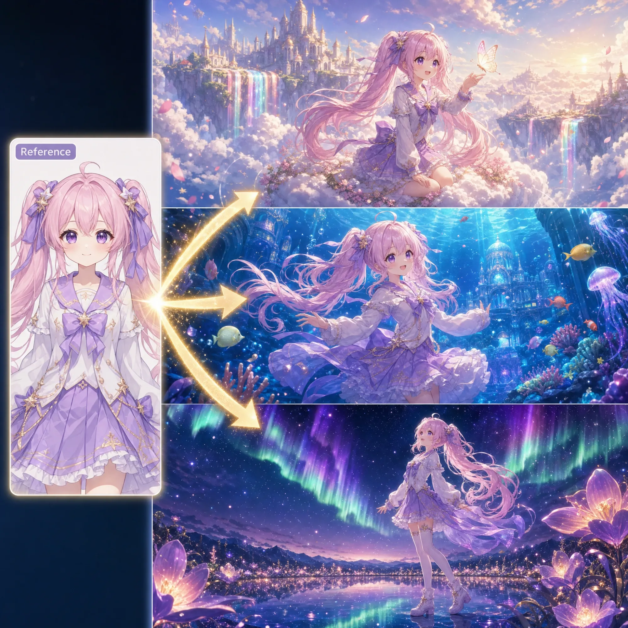 Place characters in new scenes