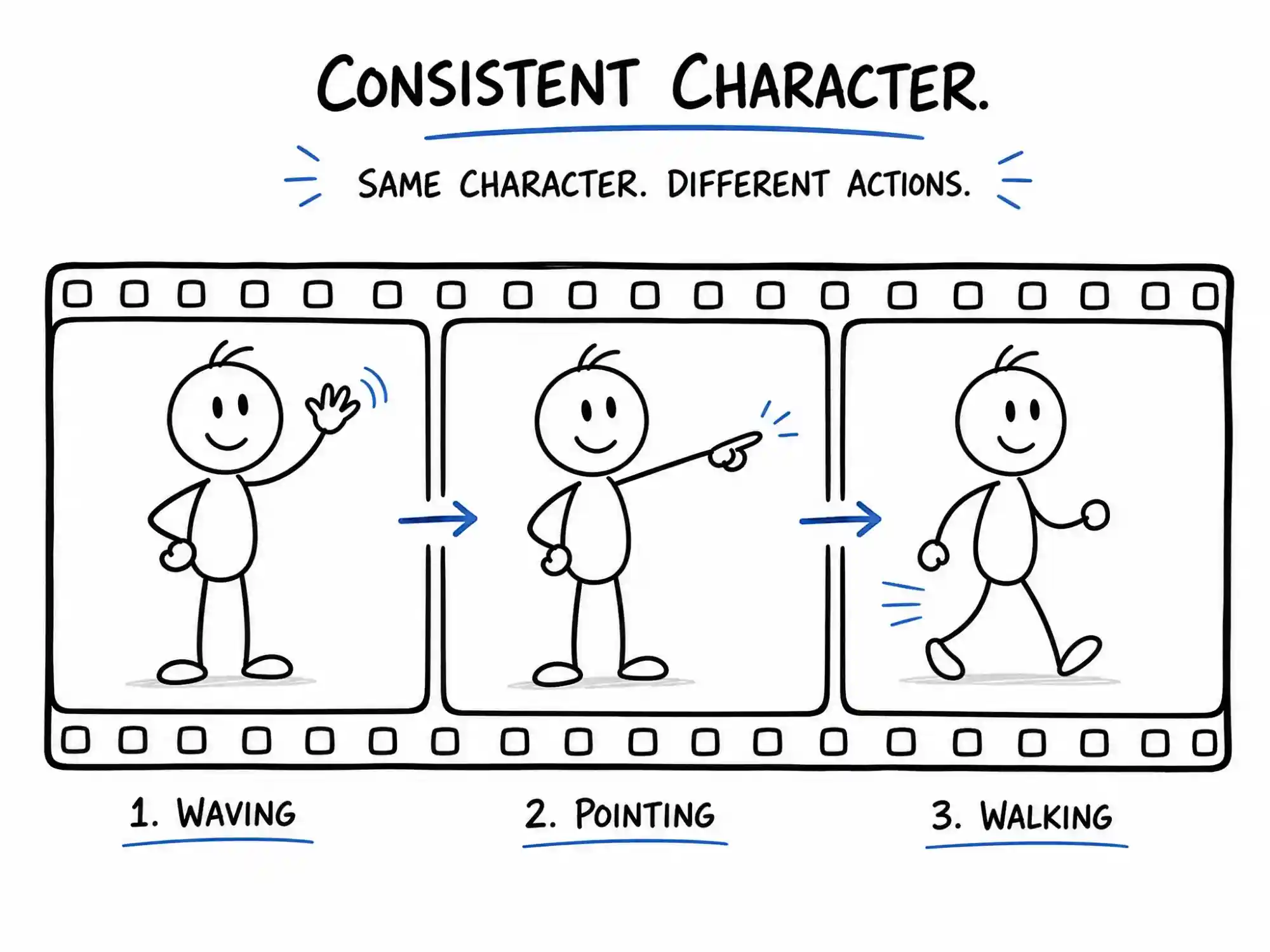 Consistent whiteboard characters and icons